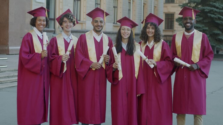 Gruppo di laureati alla cerimonia di laurea