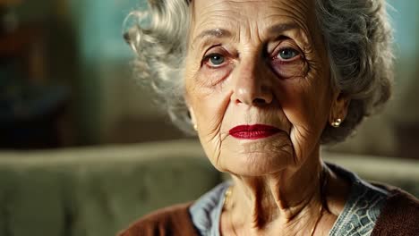 close-up portrait of an elderly woman