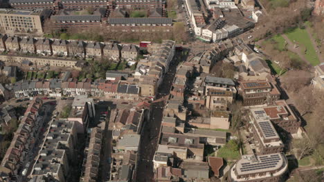 overhead aerial shot of hackney central highstreet