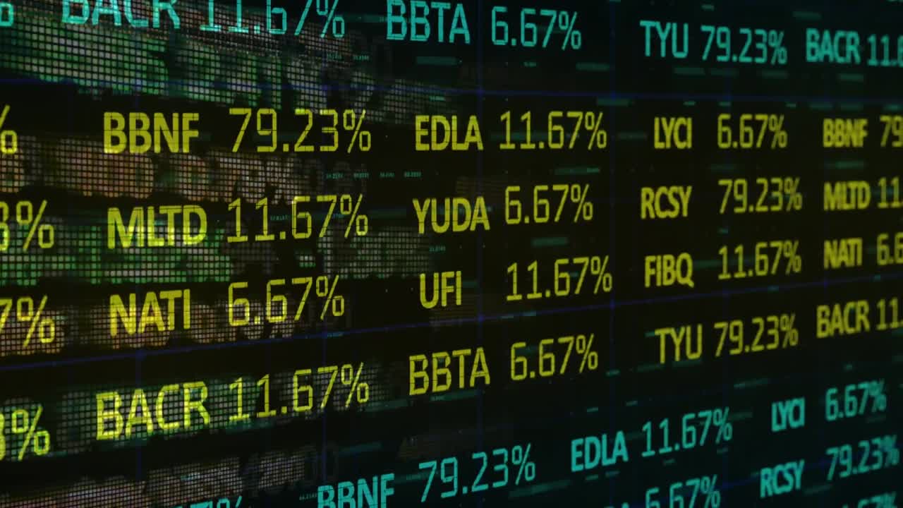 Animazione di borsa valori ed elaborazione di dati finanziari