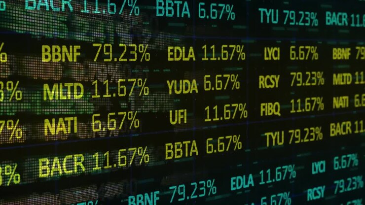 Animation of stock exchange and financial data processing