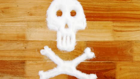 Danger-sign-made-up-of-sugar-powder