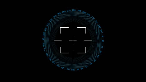 animation of scope scanning and data processing on black background