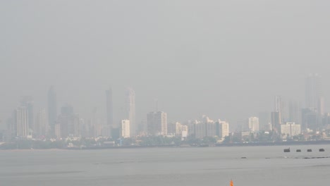 mumbai city skyline from marine drive walk in india