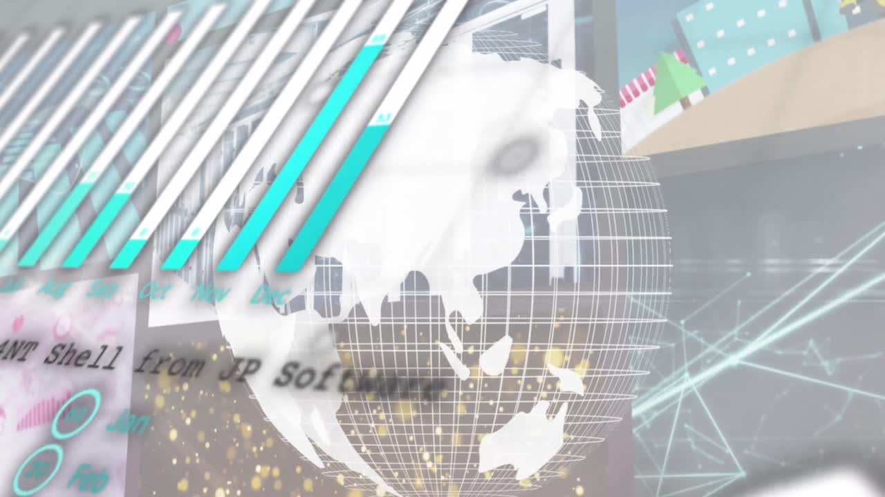 데이터 프로세싱에 대한 지구의 애니메이션