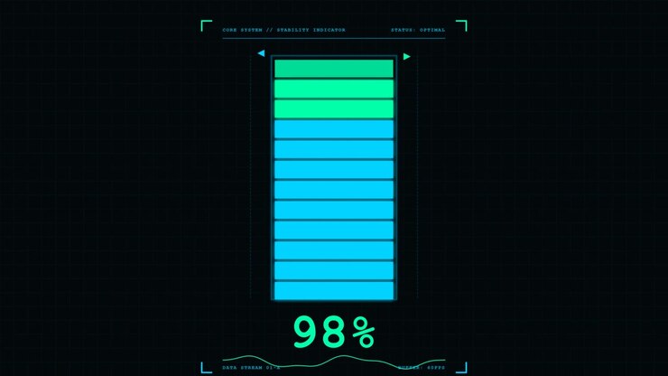 Digital Battery Charging and Discharging Interface Animation
