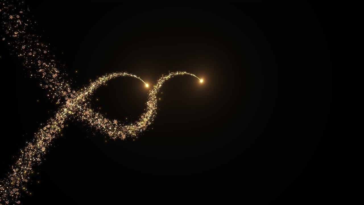 Glitter light circle trail sparkling snow dust trail particle light shine and star effect animation