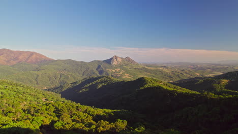 drone flying up to reveal the sierra bermeja, south of spain