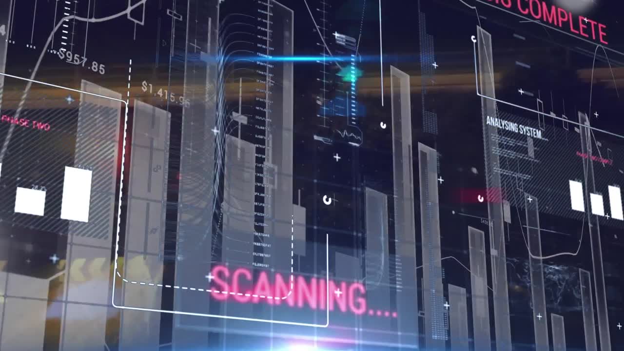 빠른 움직임의 교통에 대한 통계 및 데이터 처리의 애니메이션