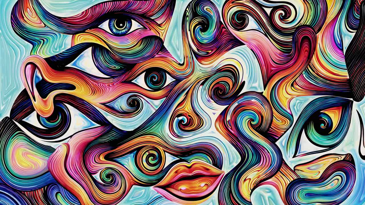 Abstract Colorful Faces