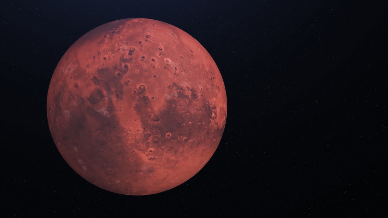 близкий вид марса, красной планеты в нашей солнечной системе
