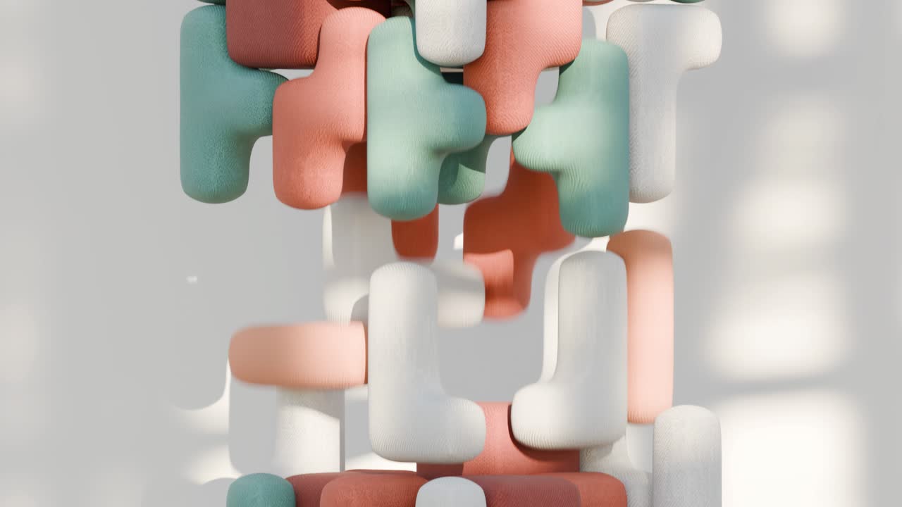 formas 3d abstractas en colores pastel