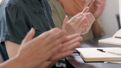 Business-people,-hands-and-applause-for-meeting