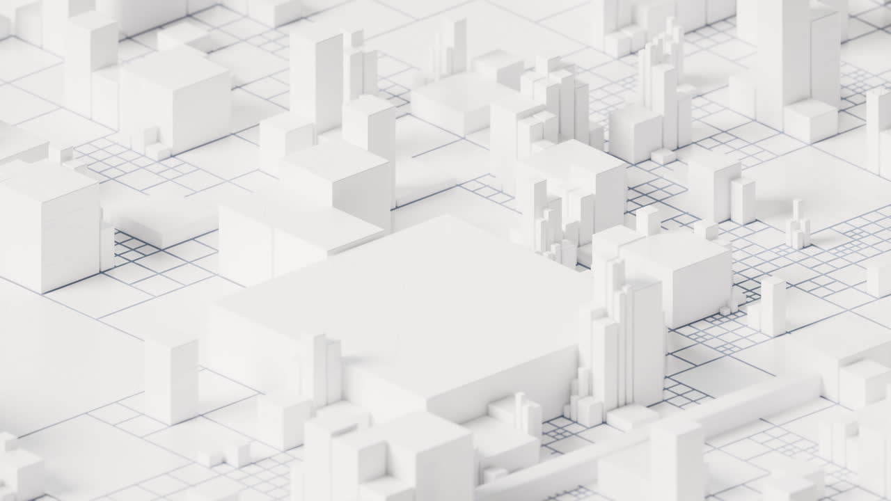 placa de circuito de cubo blanco, renderización en 3d.