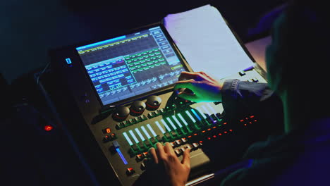 lighting console in use