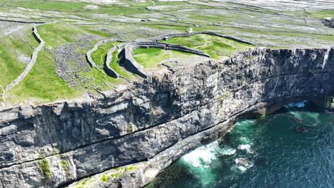 view of dun angus from high above the atlantic ocean inis more ireland summer morning