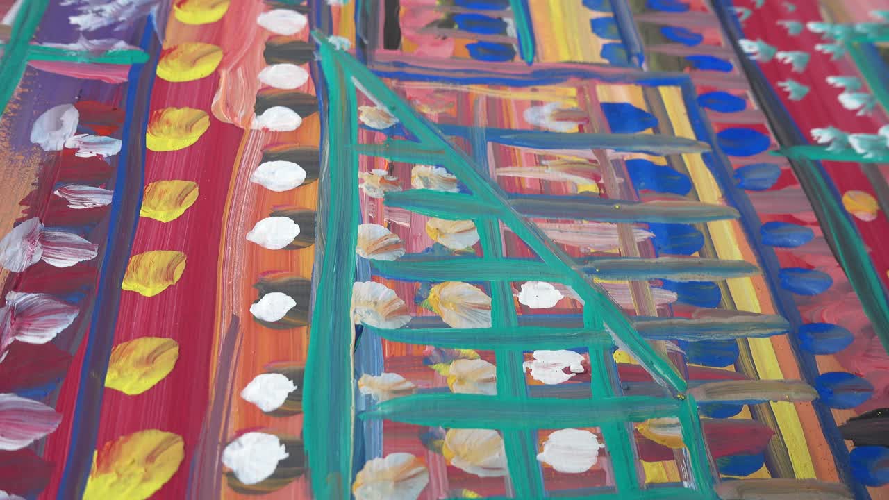 Abstrakt tegning malt med gouache