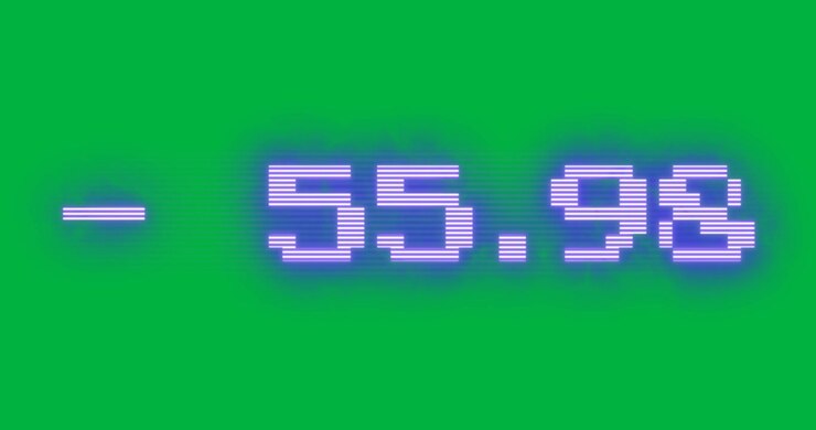Animation of financial data processing on transparent background