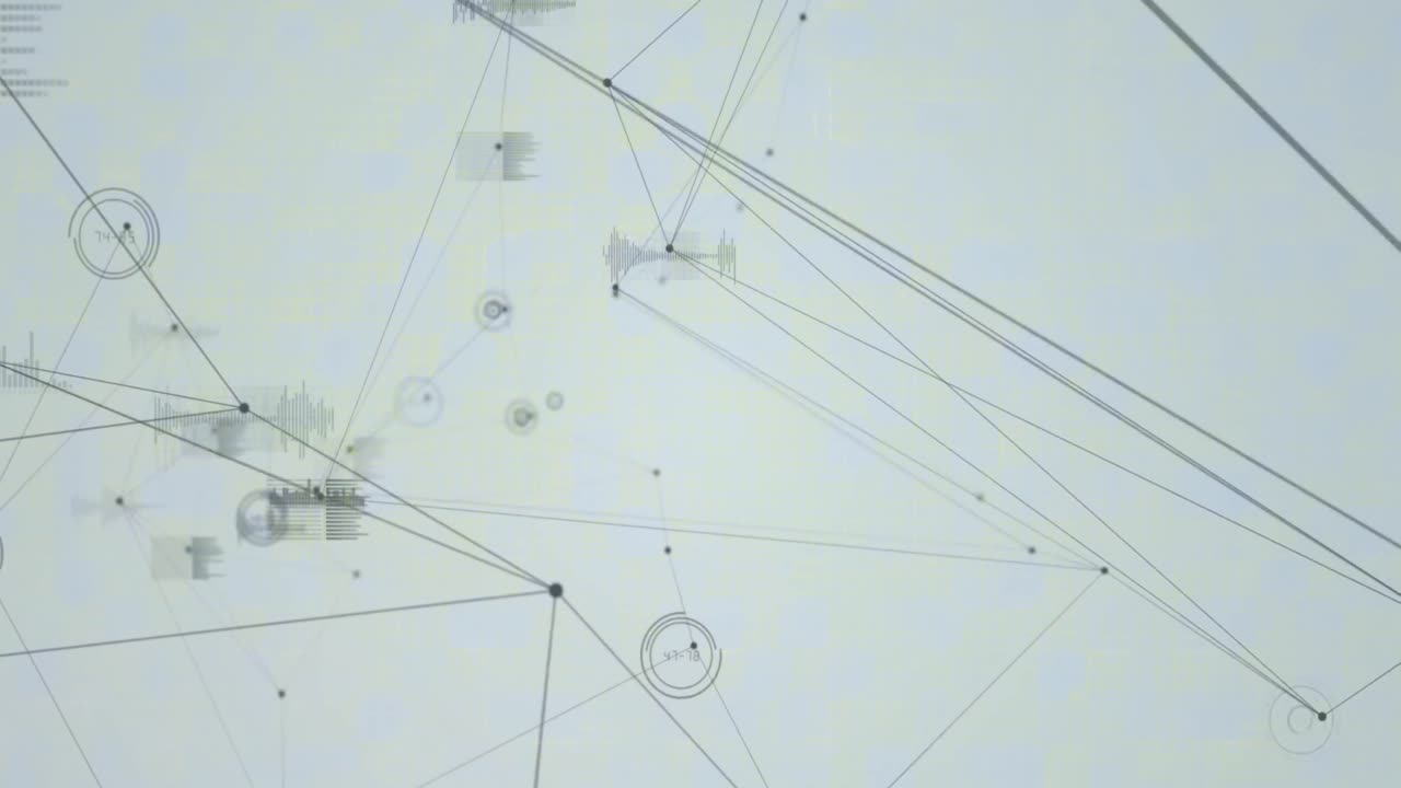 animación del procesamiento de datos y redes de conexiones