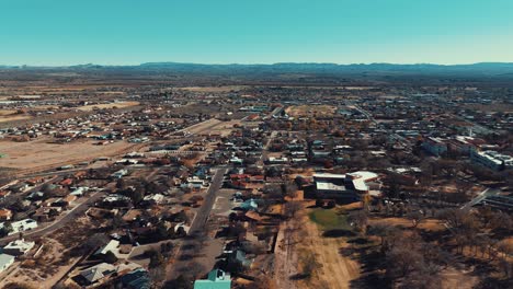 Flying-down-into-a-small-town