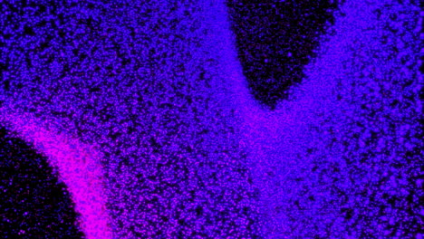 animation of mesh of glowing purple light spots moving over black background