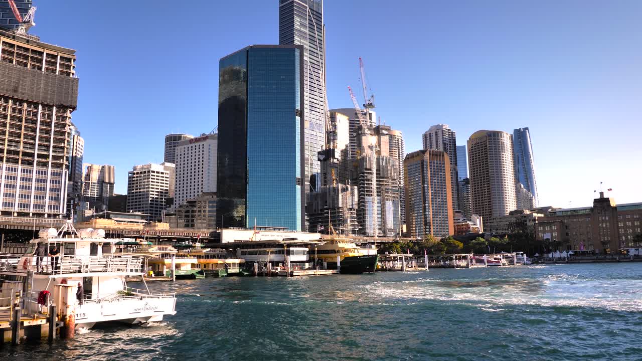 Sydney Harbor View with Skyscrapers and Ferries
