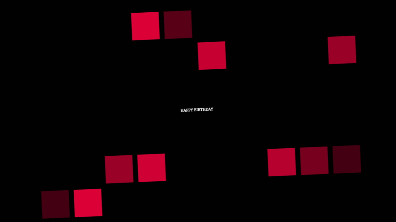 활기찬 지그자그 생일 카드 는 빨간 사각형 으로 생일 축하 를 표시 한다