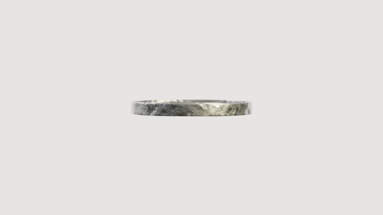 3D rotating rings and yellow fabric in white studio
