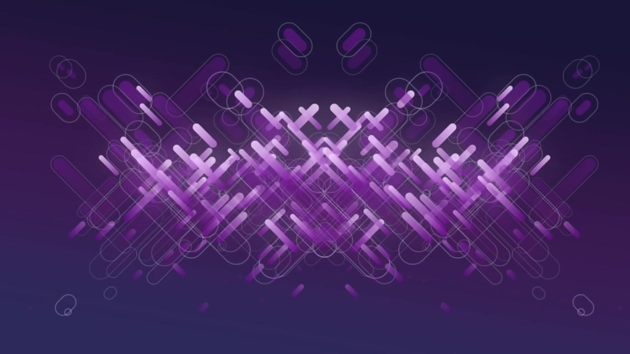 Animation of purple shapes moving on violet background