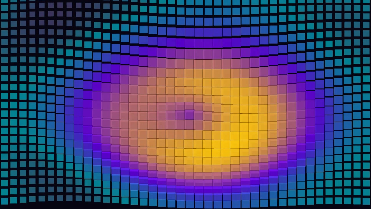Sfondo in movimento astratto con griglia colorata pulsante