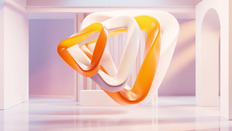 estructura de edificio vacío con geometrías de curva creativa, renderización en 3d.