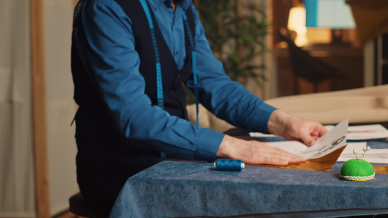 옷을 만드는 남성 사업주