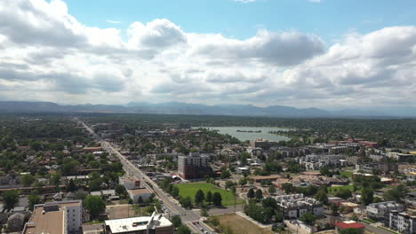 aerial view, sloan's lake neighborhood, denver, colorado