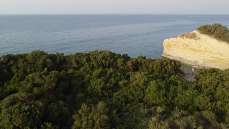 Corfu-island-Canal-D'amour-in-Sidari-area,-Aerial-view