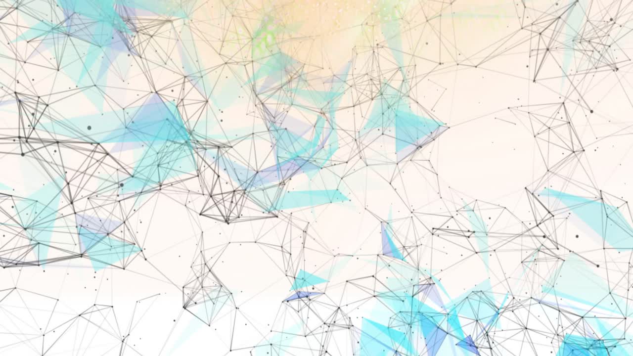 Animation of connections and shapes over white background