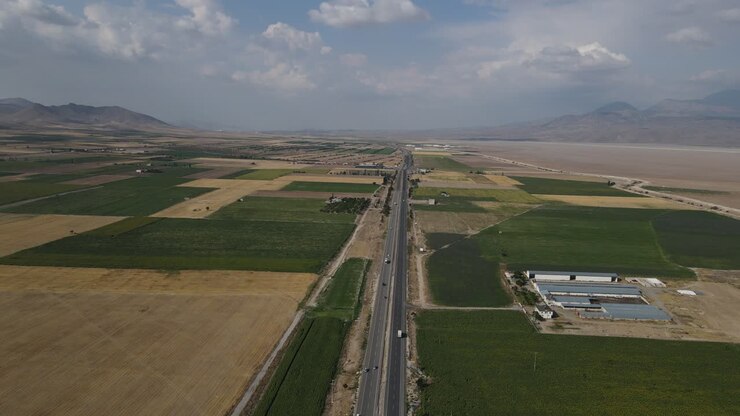 Highway Through Agricultural Lands