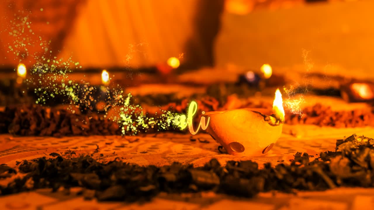 Happy dipawali Greeting, Oil Diya flame animation, motion graphics, advertising, concept design for Festival.