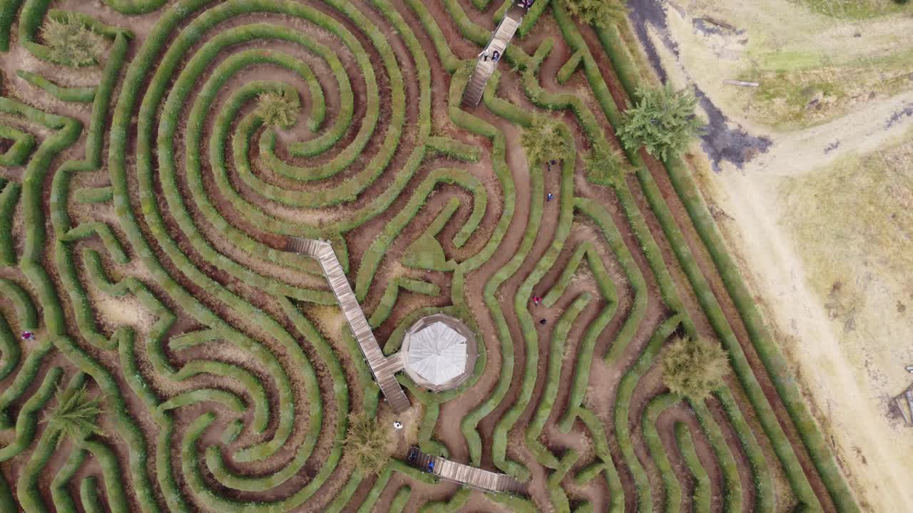 Senital shot showing a labyrinth
