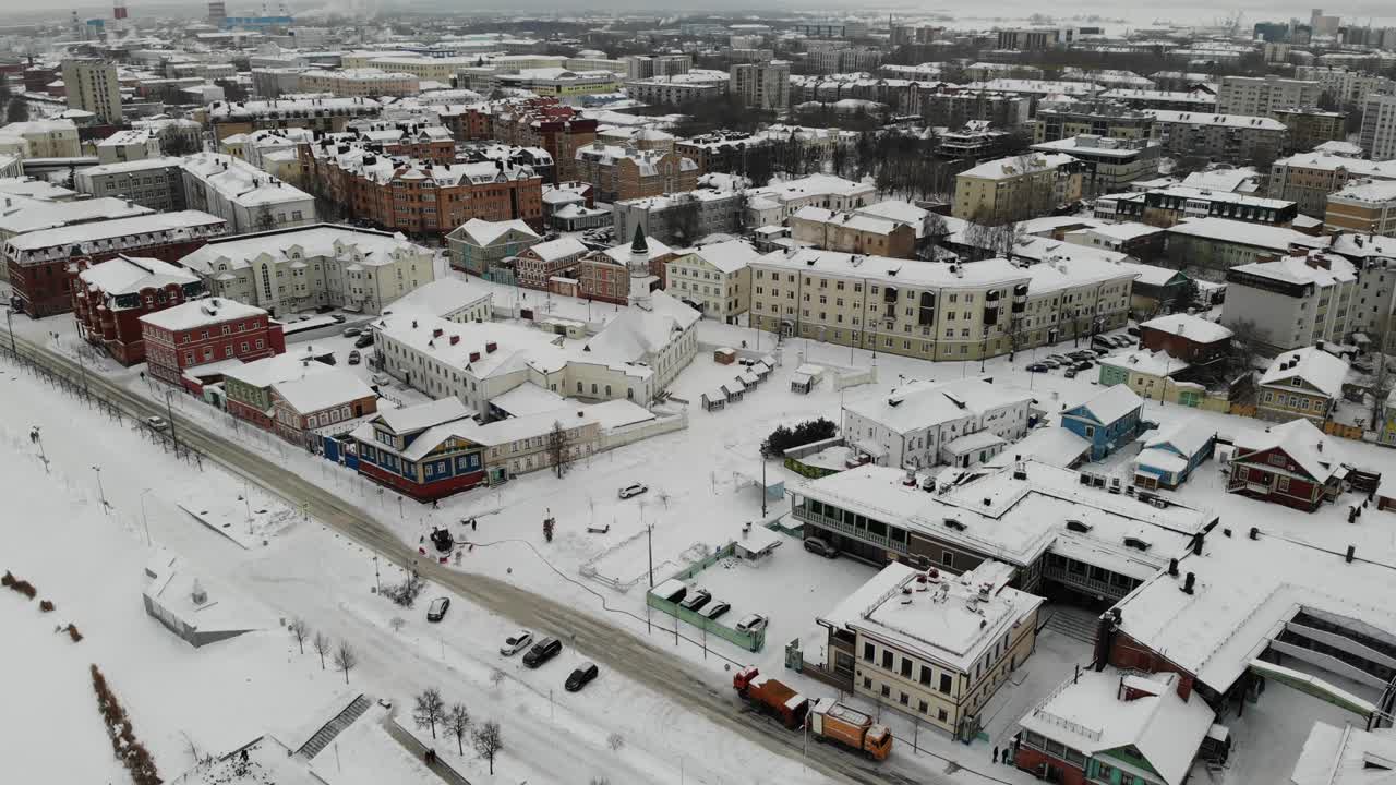카잔 카반 호수, 차가운 얼음 물 속의 새, 오래된 타타르 터
