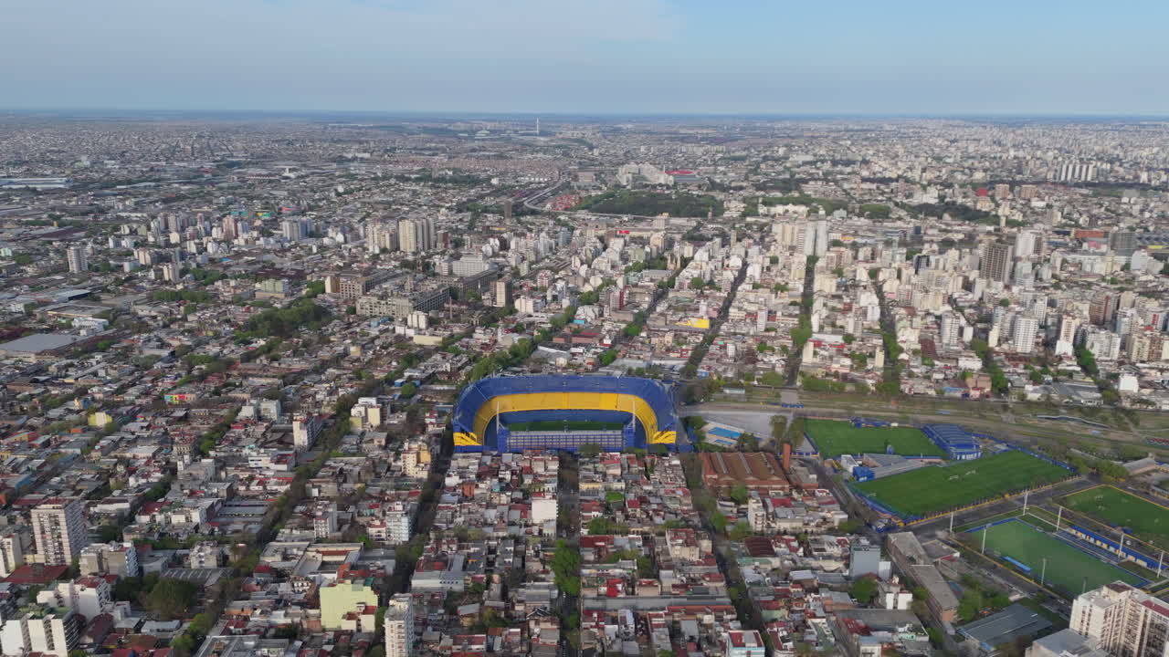 Aerial View of La Bombonera Stadium in Buenos Aires, Argentina