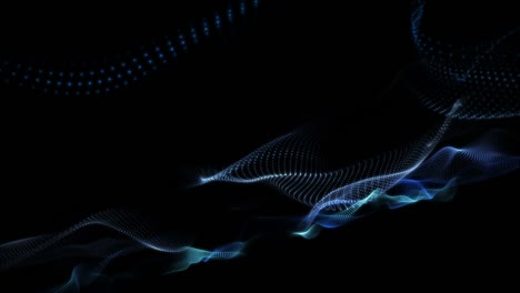 animación futurista con objeto de onda de partículas en cámara lenta, 4096x2304 bucle 4k