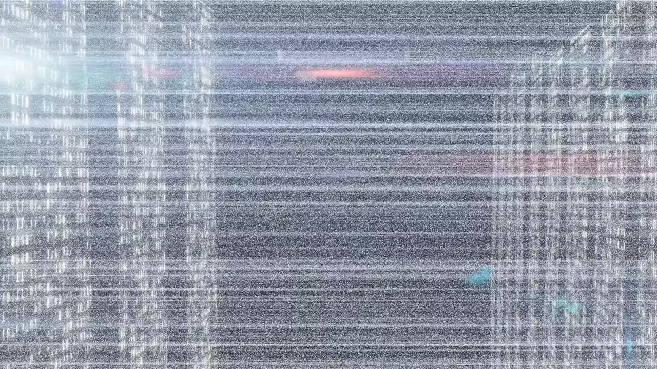 Animation of digital interface on screen with lines and glitch