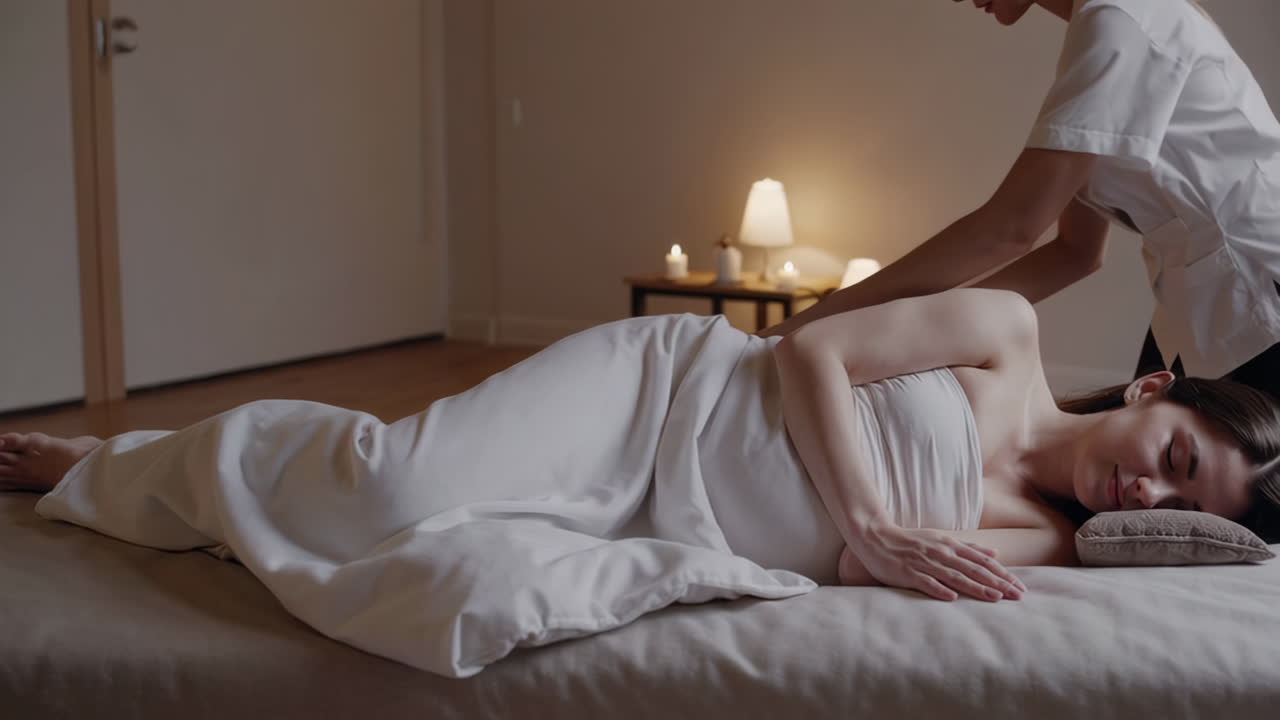 Mujer recibiendo un masaje