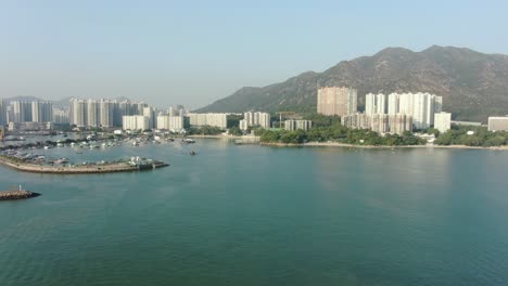 hong kong gold coast area, low angle aerial view