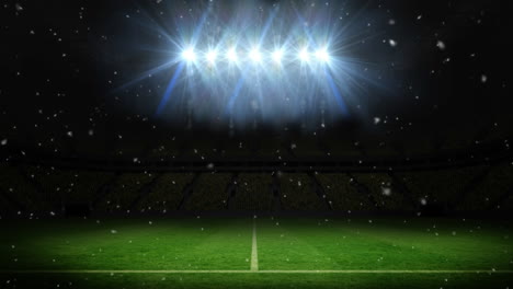 animation of dust floating over sports stadium at night