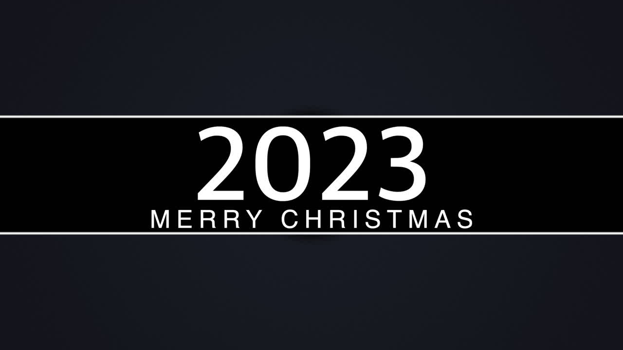 Numeri 2023 e Buon Natale su un cerchio, su sfumatura nera