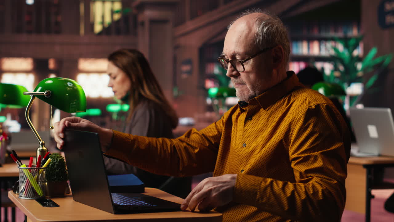 People working in a library