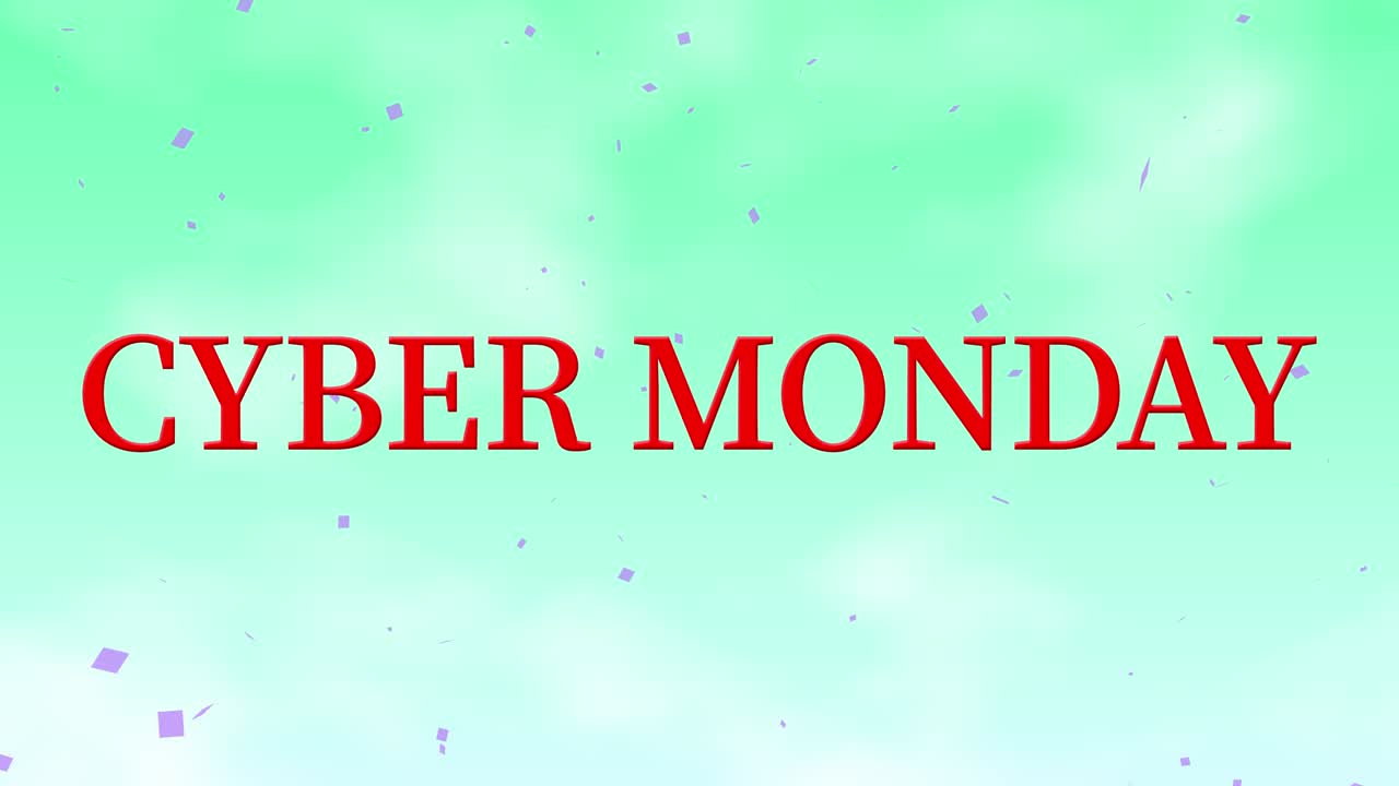 Cyber Monday sale event text animation motion graphics