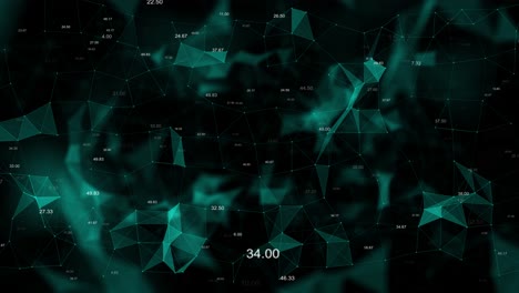 abstract blue waves background animation plexus nodes lines hi tech connections polygonal cyber