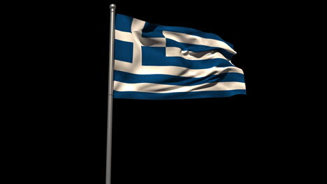 Bandera-Nacional-De-Grecia-Ondeando-En-El-Asta-De-La-Bandera